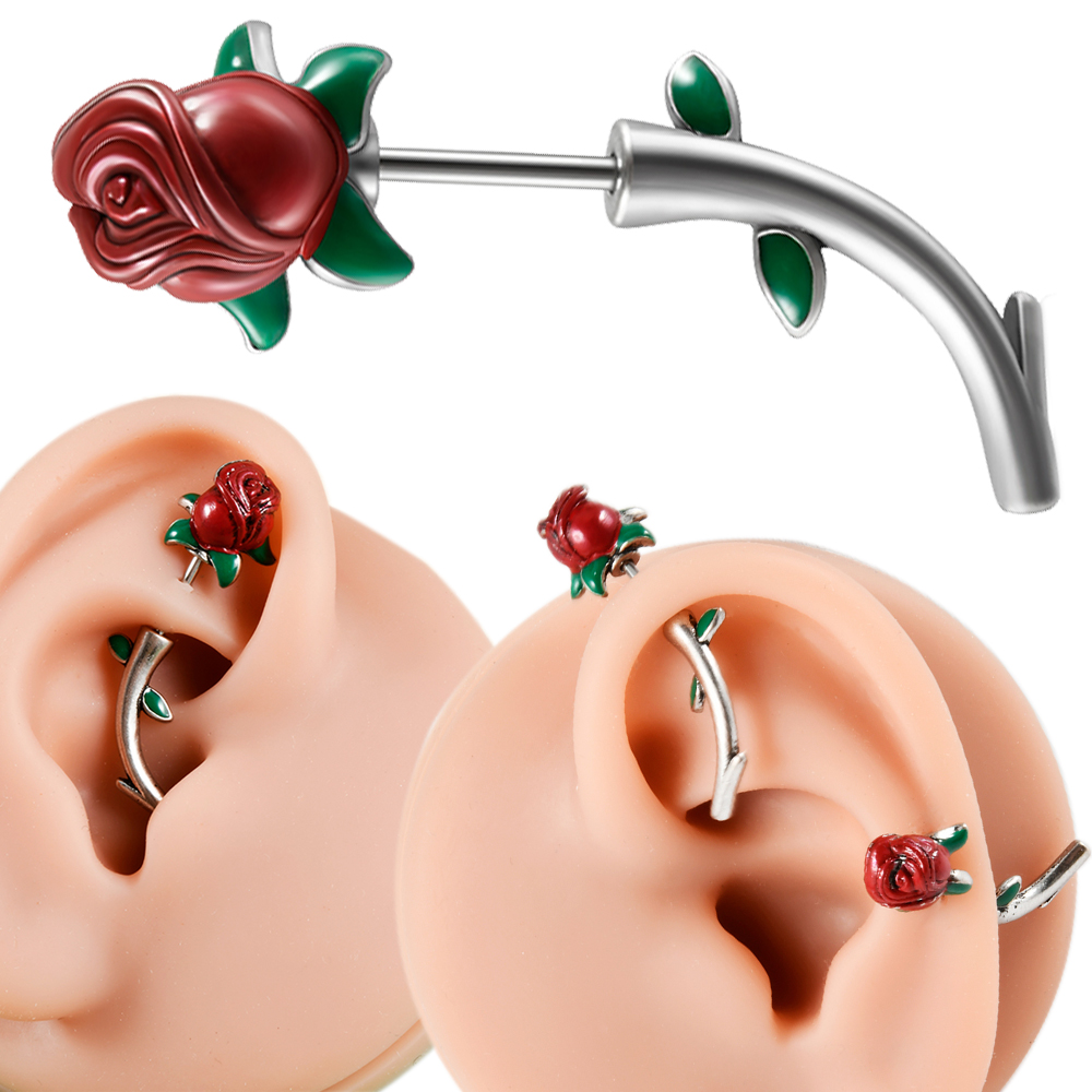 Body Jewelry Surgical Steel - ثقب رقبة حمراء من الفولاذ الجراحي