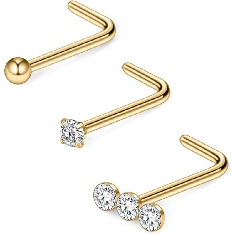 3 قطع، حلقات أنف من الفولاذ ال - مراجعة Body Jewelry Surgical Steel وسعره