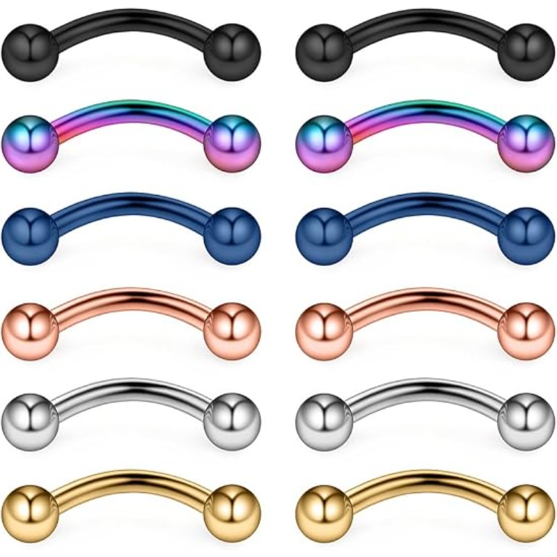 12 قطعة، حلقات فولاذية جراحية  - مراجعة Body Jewelry Surgical Steel وسعره